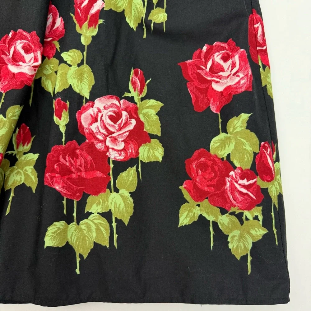 Hell Bunny Antonia Mid Dress Rose Print Floral Fit Flare Retro Pinup Rockabilly - Picture 12 of 16